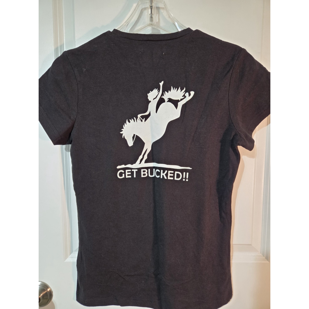 Jillaroo Australia Girls Youth Size 12 Short Sleeve T Black Horses GET Bucked